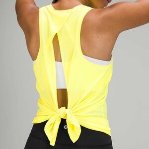 Lululemon All Tied Up Tank Top Pima Cotton Electric Lemon 🍋 12